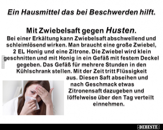 Husten, Erkältung, Zwiebel, Honig