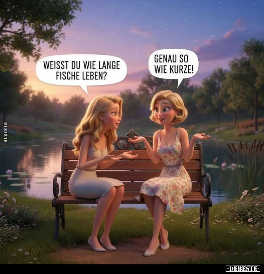 Weisst du wie lange Fische leben?
Genau so wie kurze!