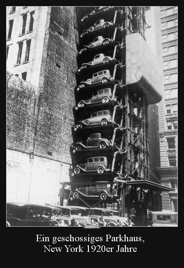 Ein geschossiges Parkhaus, New York 1920er Jahre.. - Lustige Bilder | DEBESTE.de