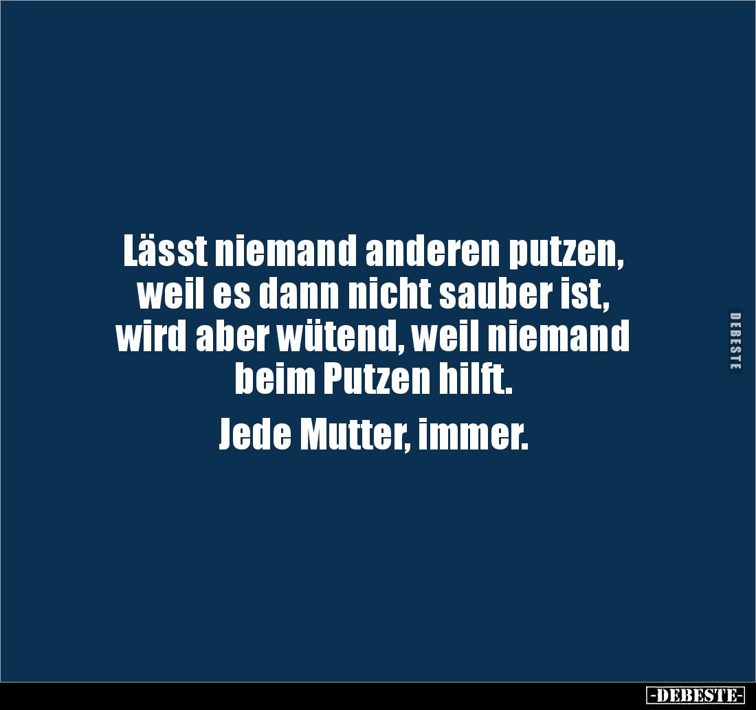 Lässt niemand anderen putzen, weil es dann nicht sauber.. - Lustige Bilder | DEBESTE.de