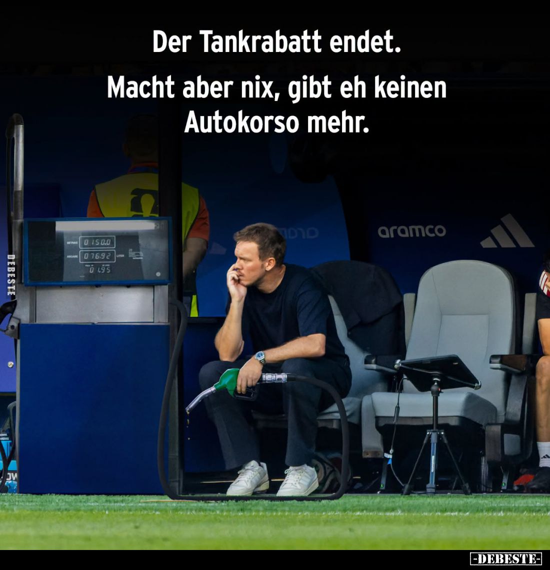 Der Tankrabatt endet.
Macht aber nix, gibt eh keinen
Autokorso mehr.