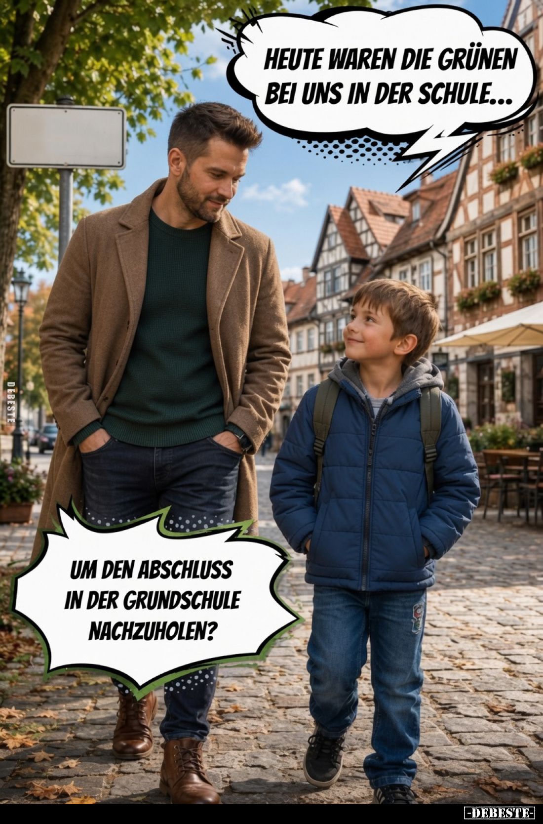 Heute waren die Grünen bei uns in der Schule... -
Um den Abschluss in der Grundschule nachzuholen?
