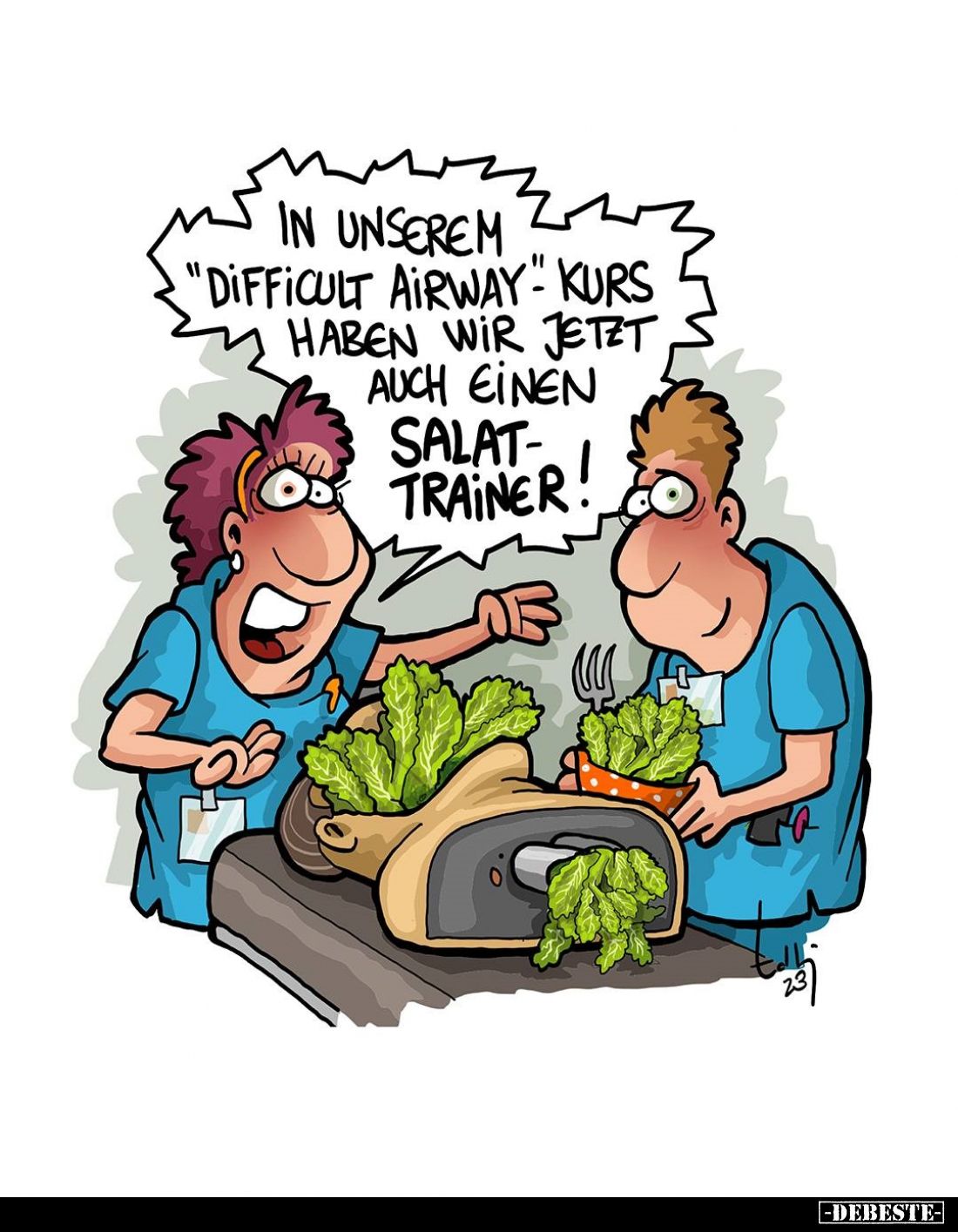 In unserem "Difficult Airway" Kurs haben wir jetzt auch einen Salattrainer!