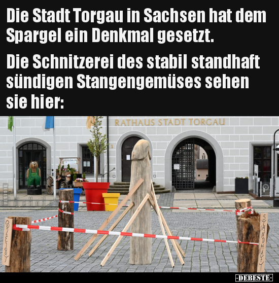 Die Stadt Torgau in Sachsen hat dem Spargel ein Denkmal.. - Lustige Bilder | DEBESTE.de