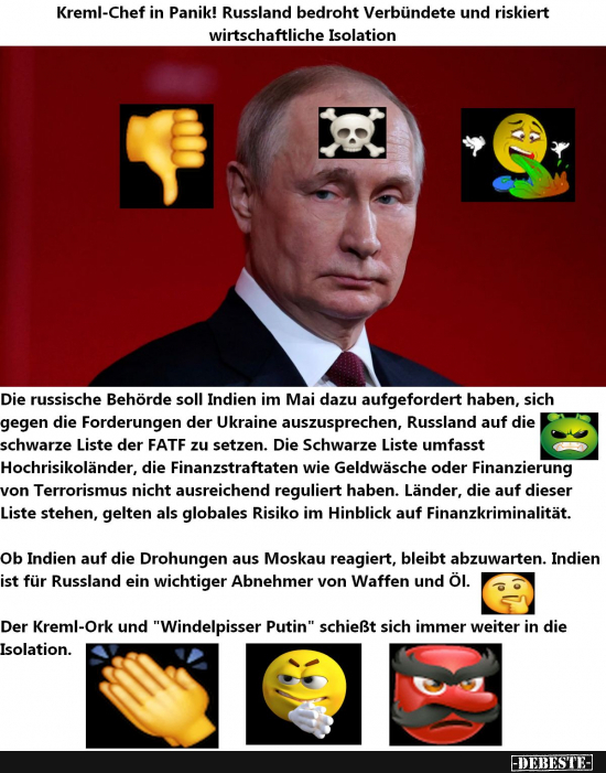 Putins Träume von einer russischen Weltmacht  sind geplatzt! - Lustige Bilder | DEBESTE.de