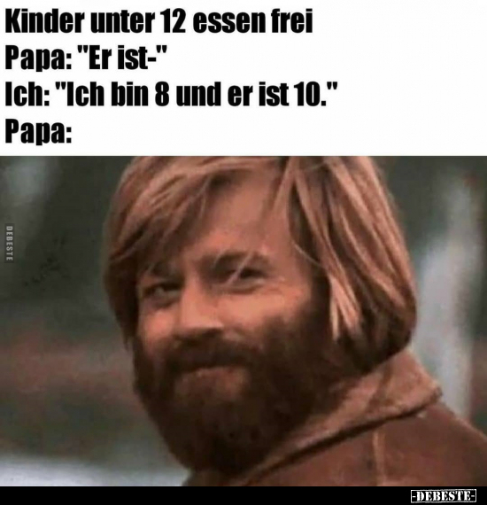 Kinder unter 12 essen frei..
