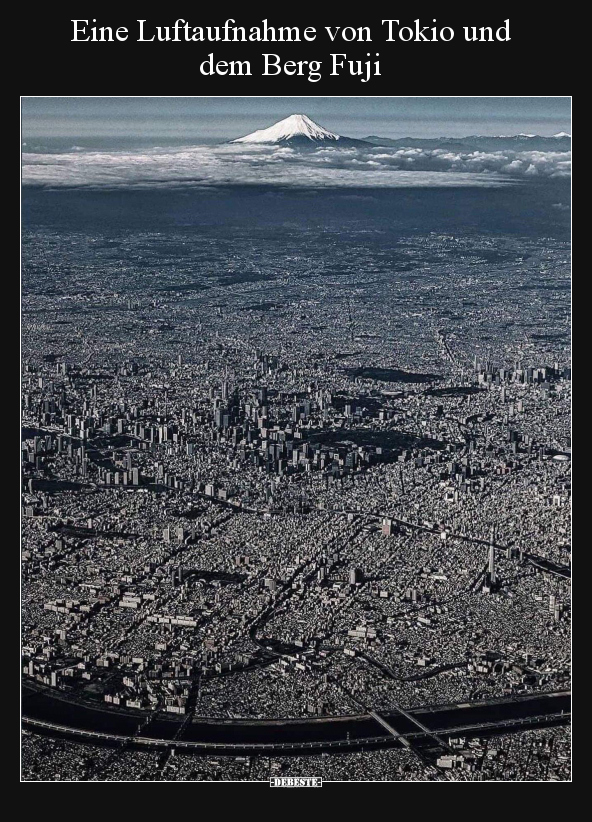 Eine Luftaufnahme von Tokio und dem Berg Fuji.. - Lustige Bilder | DEBESTE.de