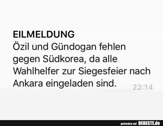 Eilmeldung. Özil und Gündogan fehlen gegen Südkorea.. - Lustige Bilder | DEBESTE.de