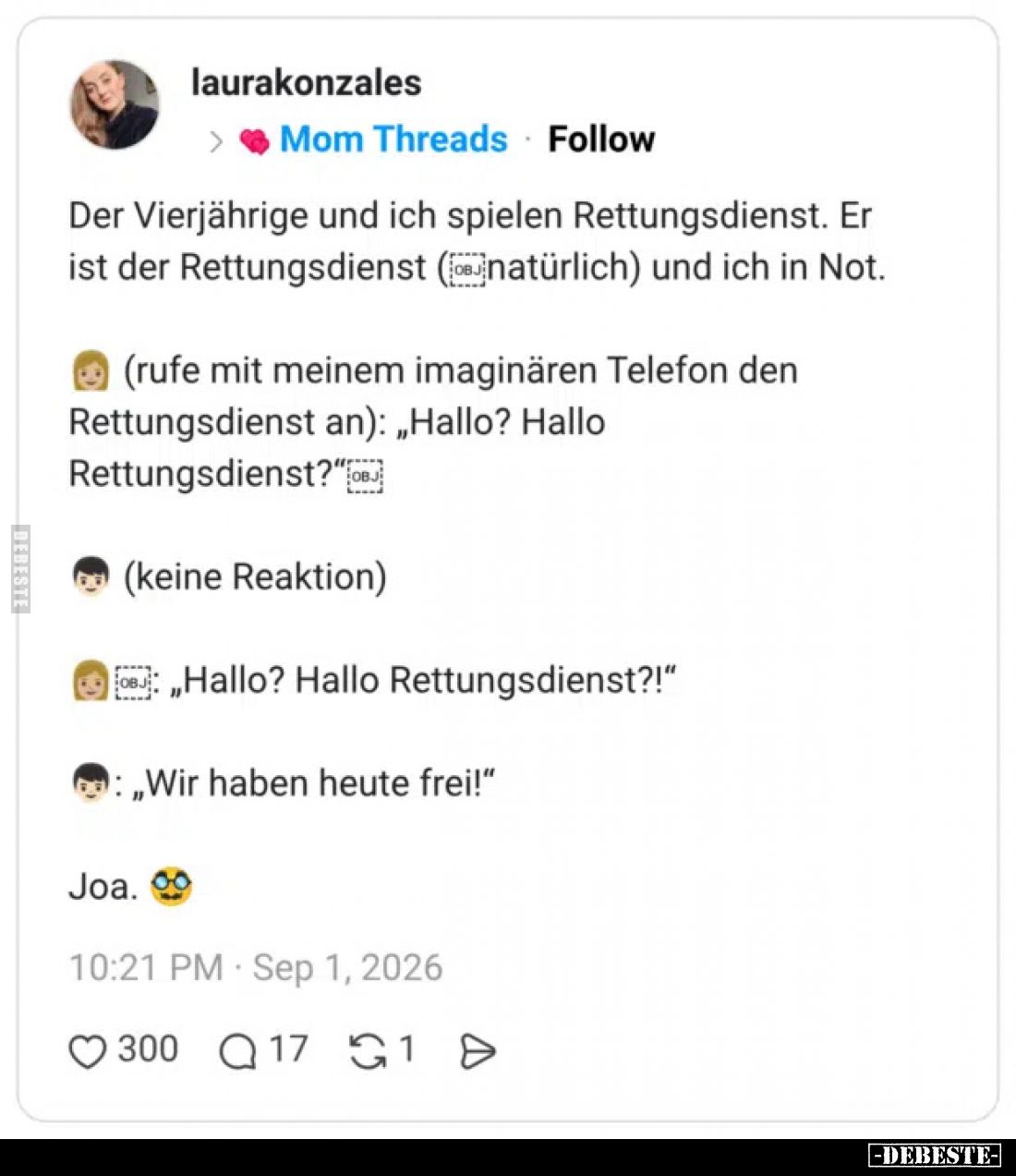 Der Vierjährige und ich spielen Rettungsdienst... - Lustige Bilder | DEBESTE.de