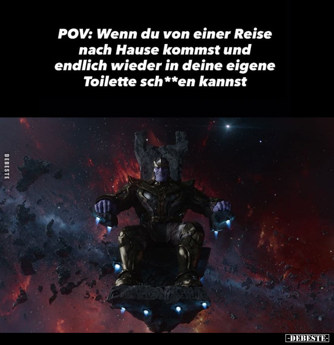 POV: Wenn du von einer Reise nach Hause kommst und endlich wieder in deine eigene Toilette scheißen kannst.