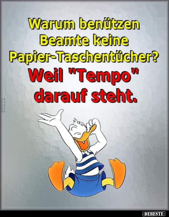 Warum benützen Beamte keine Papier-Taschentücher?.. - Lustige Bilder | DEBESTE.de