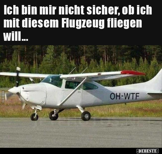 Ich bin mir nicht sicher, ob ich mit diesem Flugzeug.. - Lustige Bilder | DEBESTE.de