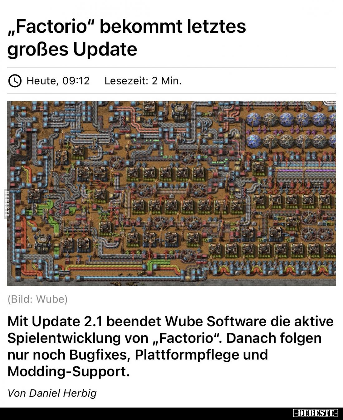 „Factorio“ bekommt letztes großes Update