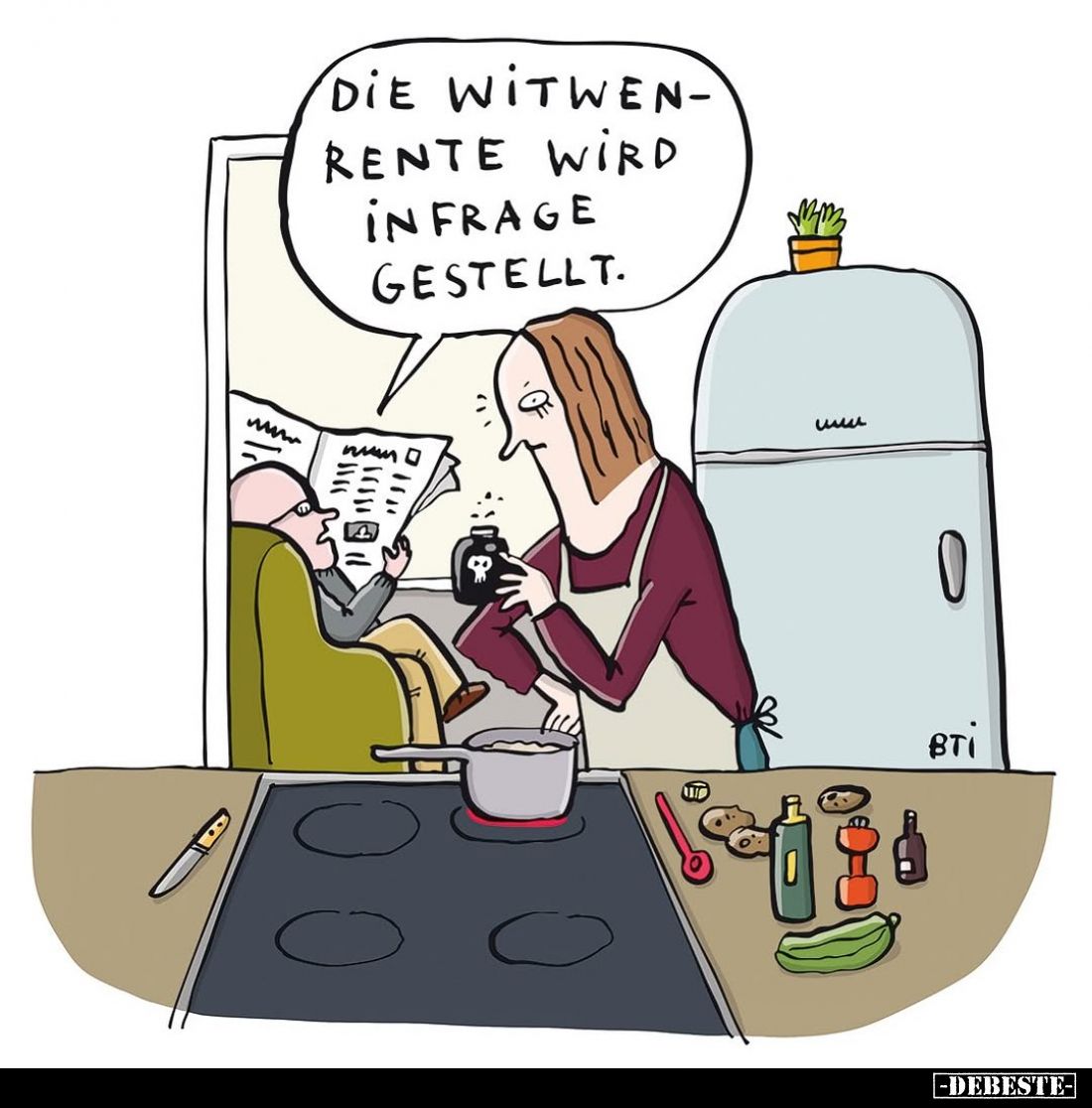 Die Witwenrente wird in Frage gestellt.