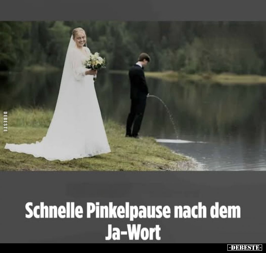 Schnelle Pinkelpause nach dem Ja-Wort