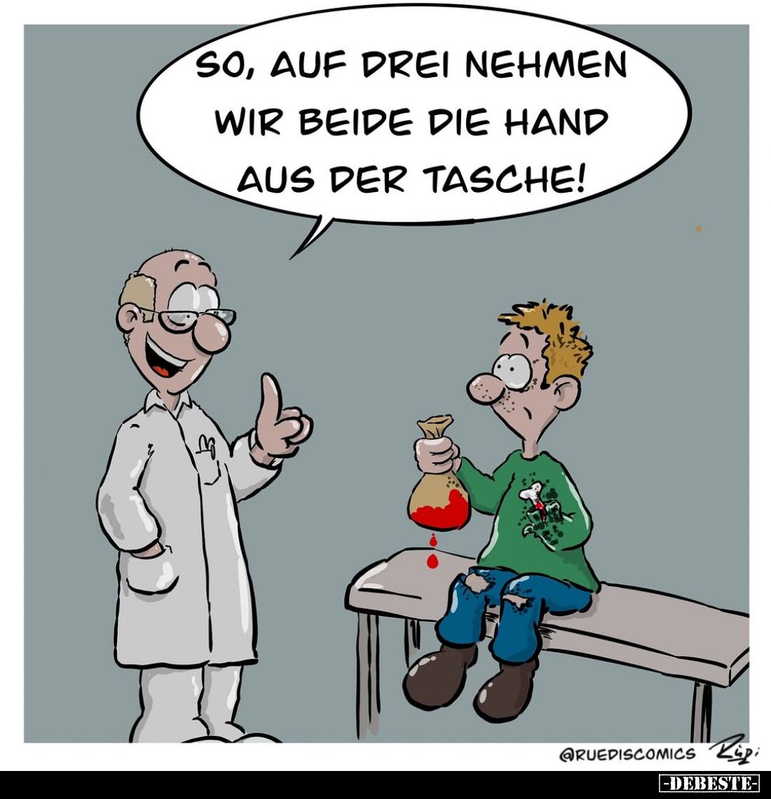 So, auf drei nehmen wir beide die Hand aus der Tasche!