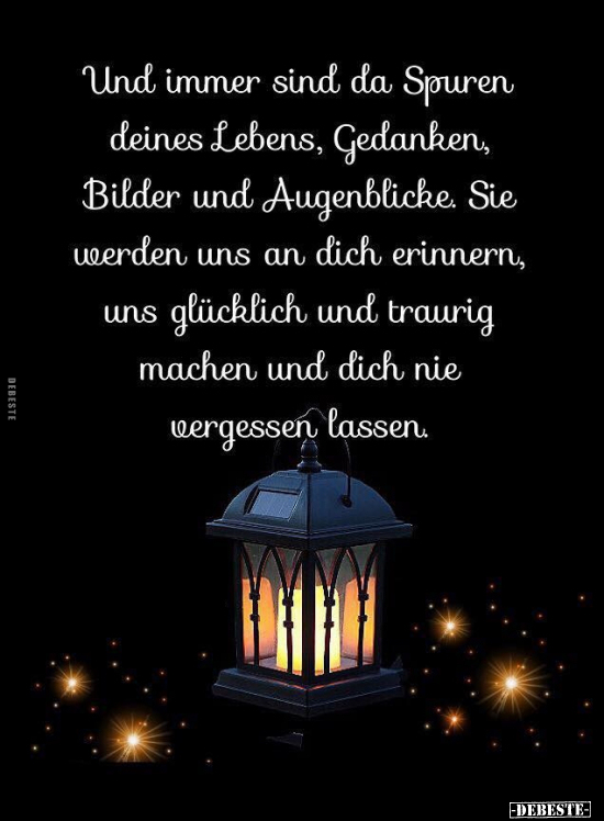 Und Immer Sind Da Spuren Deines Lebens Gedanken Bilder Und 