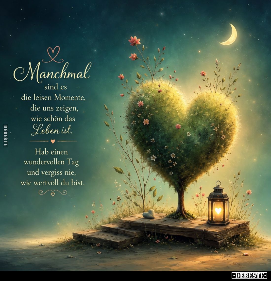 Manchmal
sind es die leisen Momente, die uns zeigen, wie schön das Leben ist.
Hab einen wundervollen Tag und vergiss nie, w...
