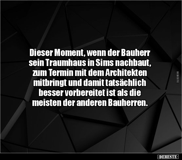 Dieser Moment, wenn der Bauherr sein Traumhaus in Sims.. - Lustige Bilder | DEBESTE.de