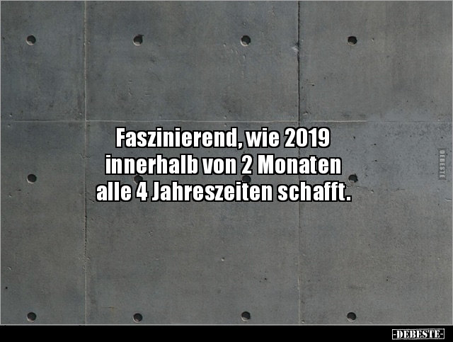 Faszinierend, wie 2019 innerhalb von 2 Monaten alle 4.. - Lustige Bilder | DEBESTE.de