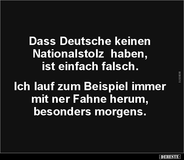 Dass Deutsche keinen Nationalstolz haben.. - Lustige Bilder | DEBESTE.de