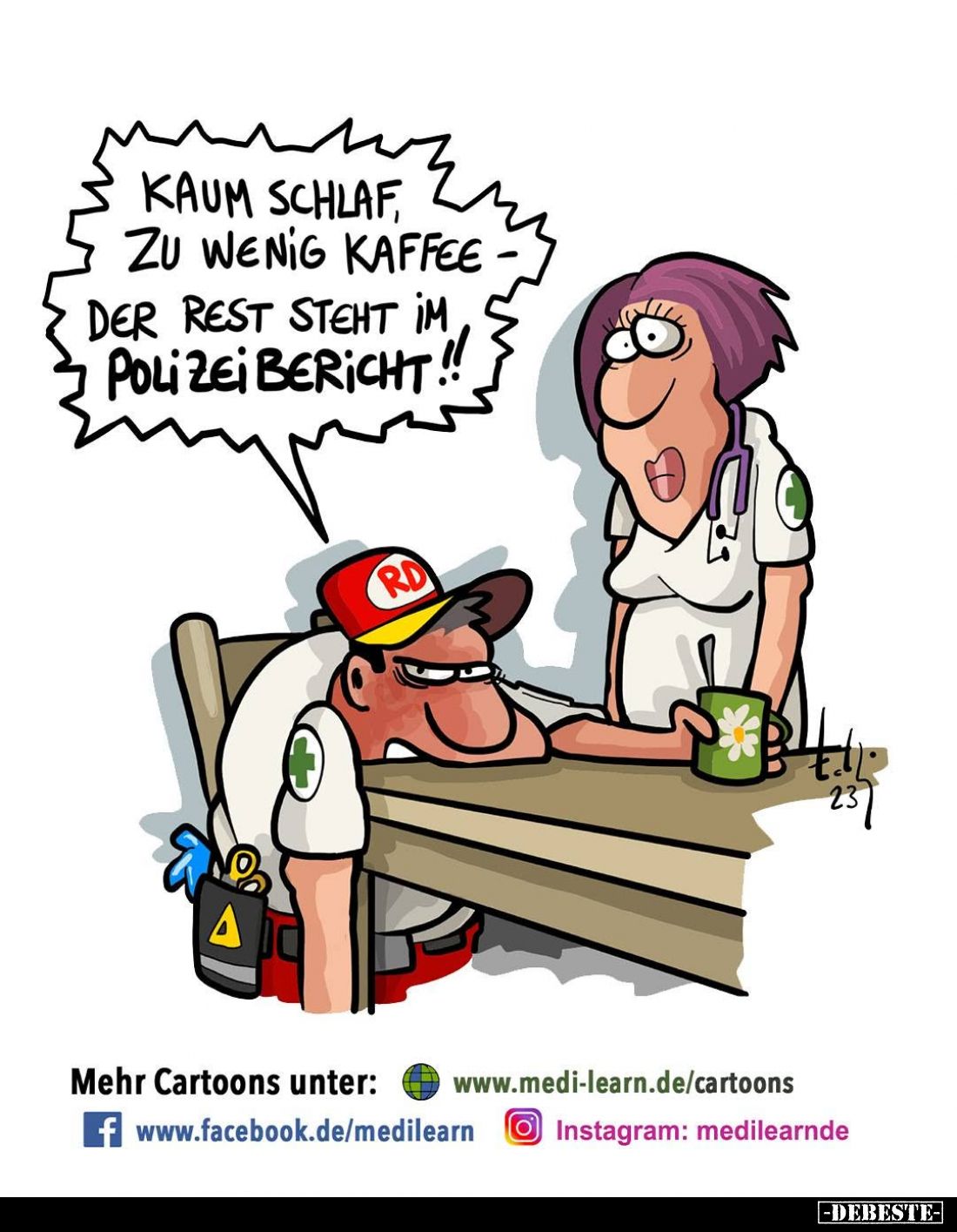 Kaum Schlaf, zu wenig Kaffee - der Rest steht im Polizeibericht!!