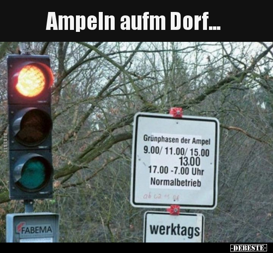 Ampeln aufm Dorf... - Lustige Bilder | DEBESTE.de