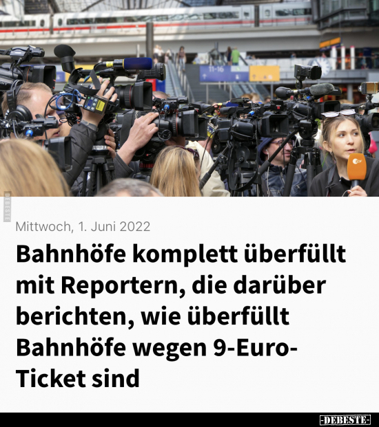 Bahnhöfe komplett überfüllt mit Reportern, die darüber.. - Lustige Bilder | DEBESTE.de