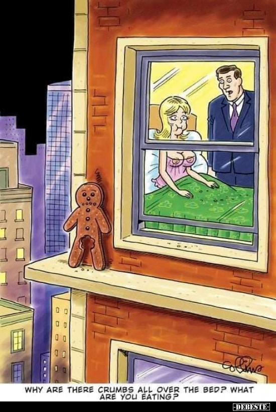 Why are there crumbs all over the bed?