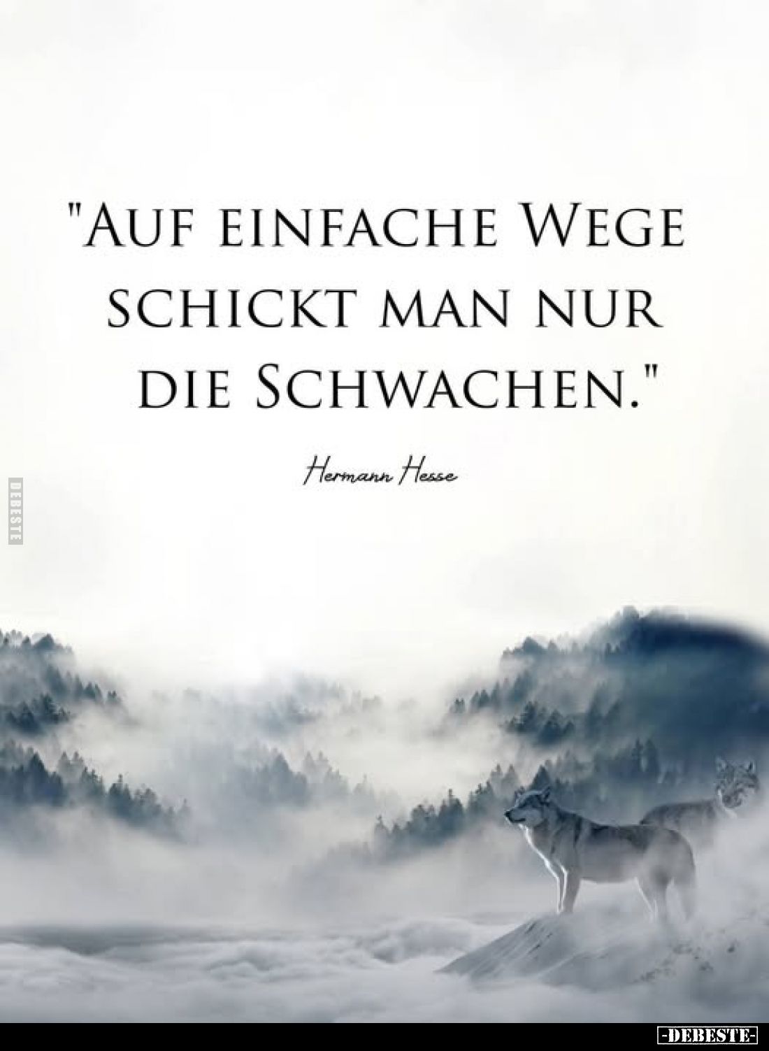 „Auf einfache Wege schickt man nur die Schwachen.“
Hermann Hesse