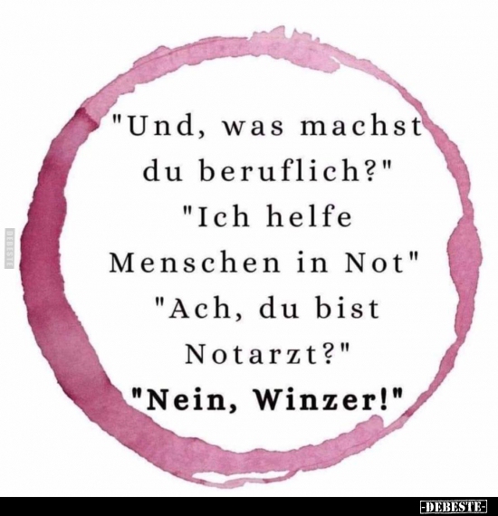 "Und, was machst du beruflich?"..