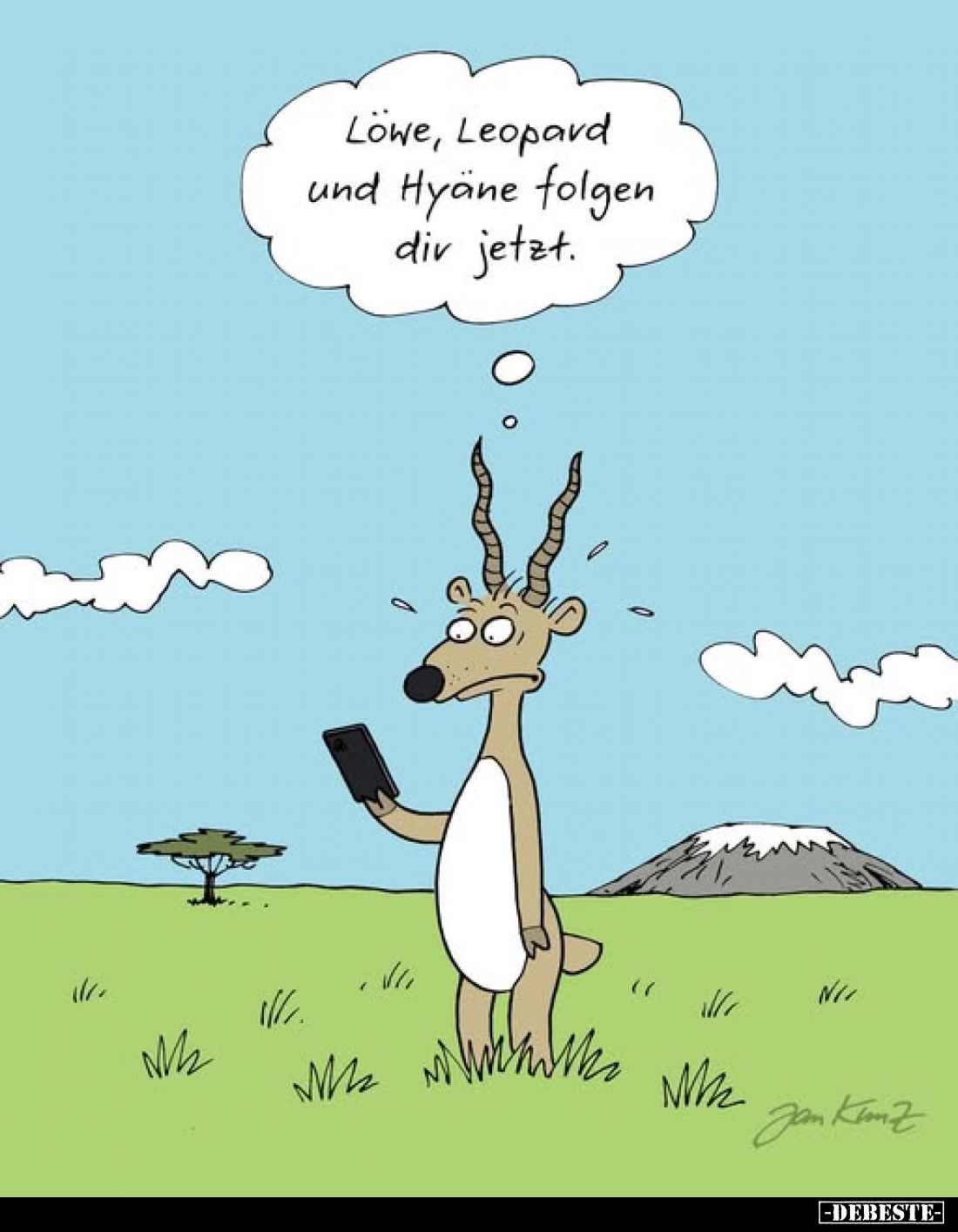 Löwe, Leopard und Hyäne folgen dir jetzt.