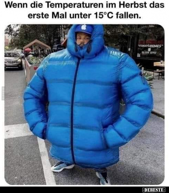 Wenn die Temperaturen im Herbst das erste Mal unter 15°C.. - Lustige Bilder | DEBESTE.de