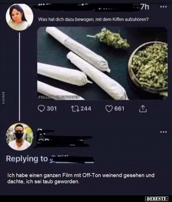 Was hat dich dazu bewogen, mit dem Kiffen aufzuhören?..
