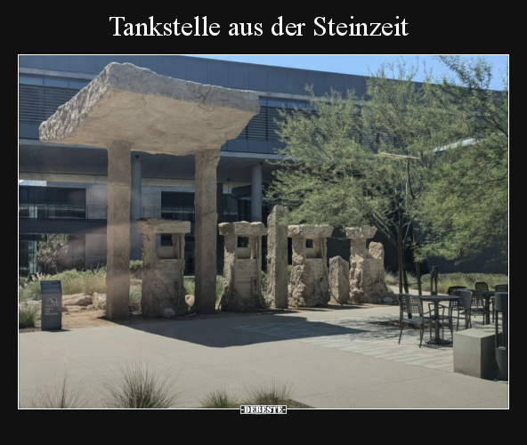 Tankstelle aus der Steinzeit.. - Lustige Bilder | DEBESTE.de