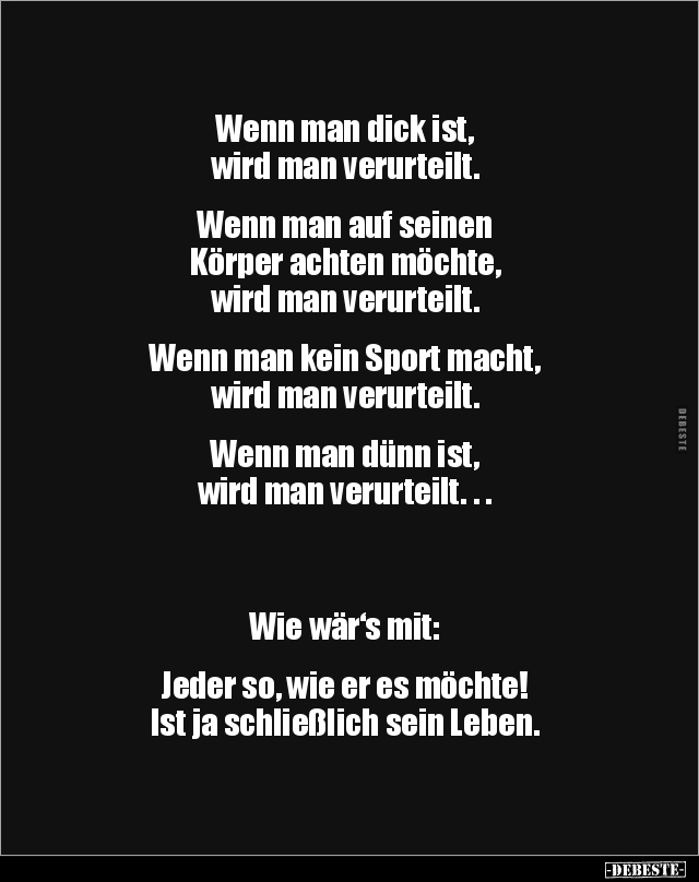 Wenn man dick ist, wird man verurteilt.. - Lustige Bilder | DEBESTE.de