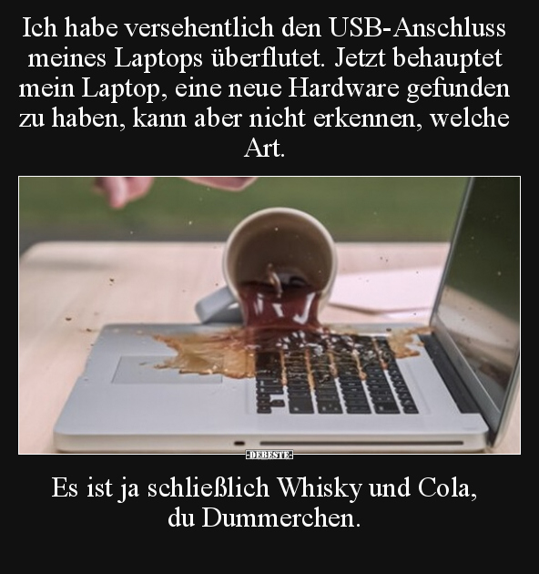 Ich habe versehentlich den USB-Anschluss meines Laptops.. - Lustige Bilder | DEBESTE.de