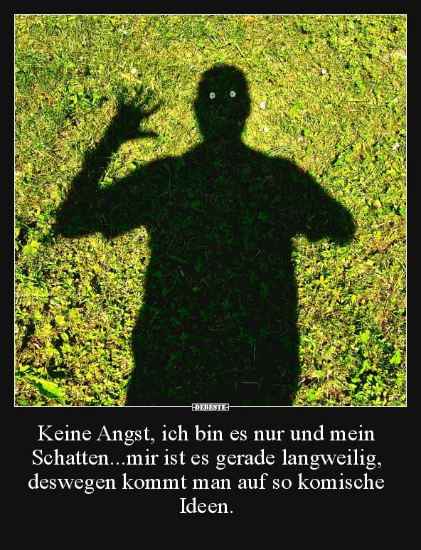 Keine Angst, ich bin es nur und mein Schatten...mir ist es.. - Lustige Bilder | DEBESTE.de