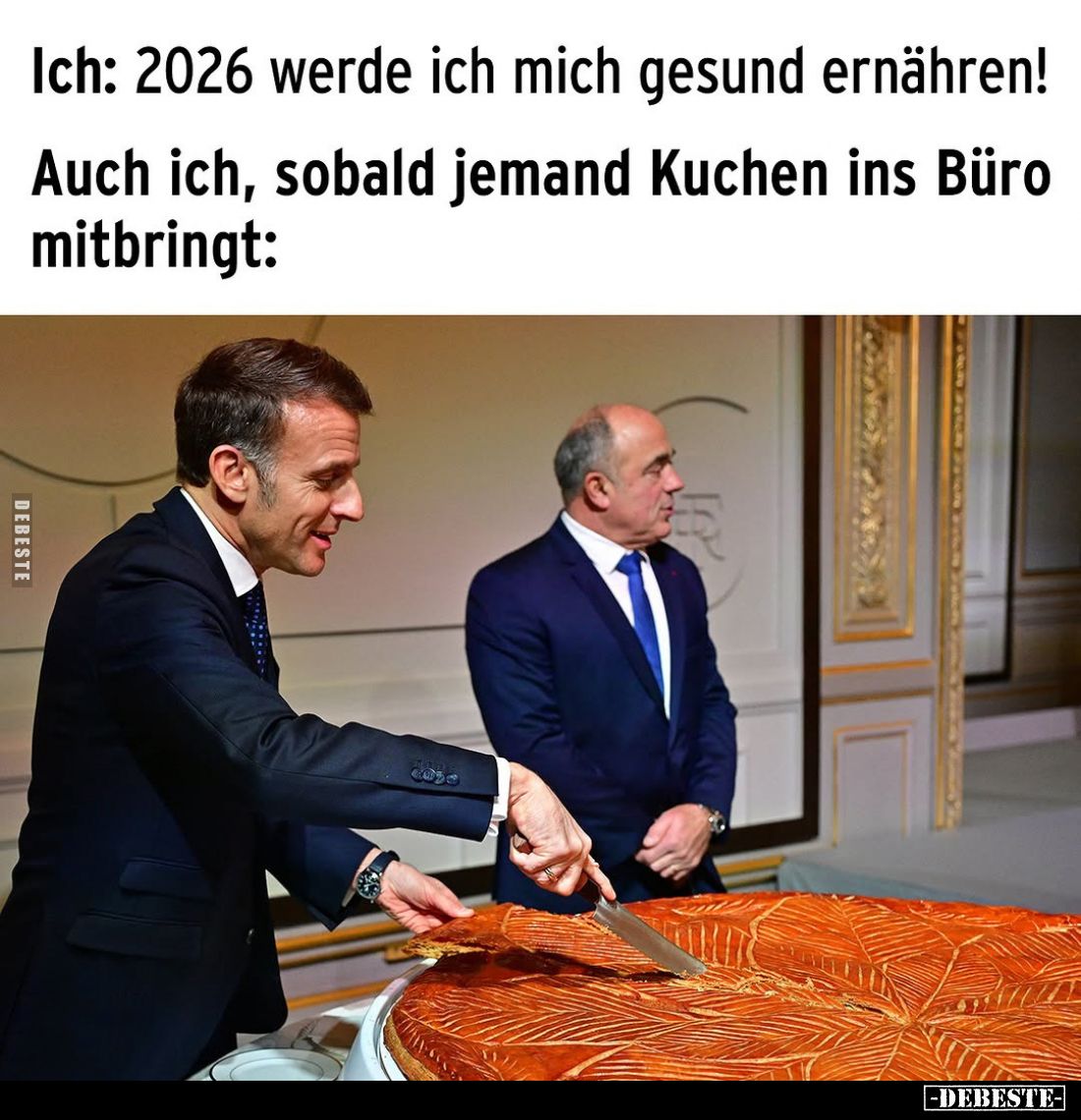 Ich: 2026 werde ich mich gesund ernähren! -
Auch ich, sobald jemand Kuchen ins Büro mitbringt: