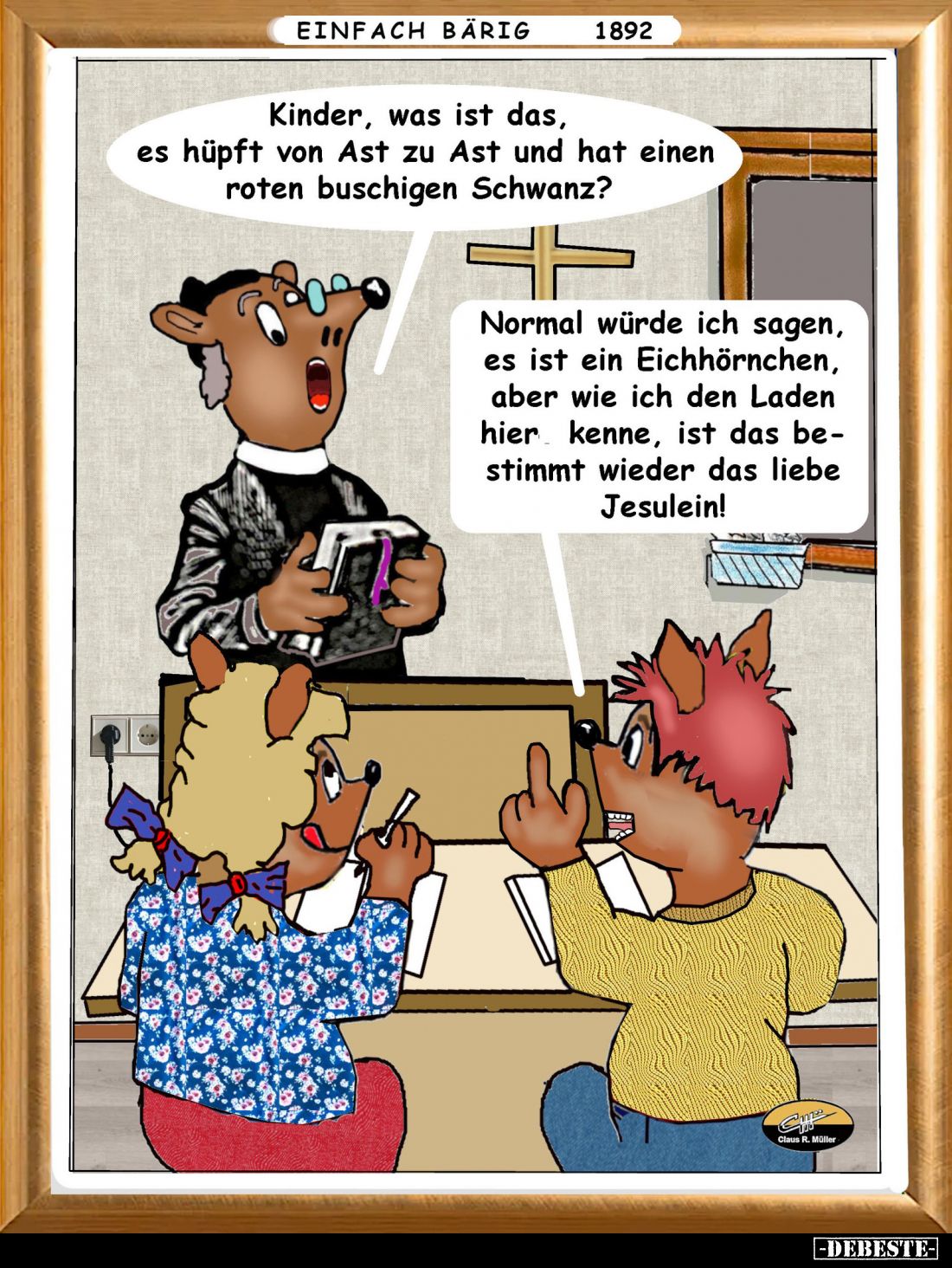 Kinder, was ist das, es hüpft von Ast zu Ast und hat einen roten buschigen Schwanz? - Normal würde ich sagen, es ist ein Eich...