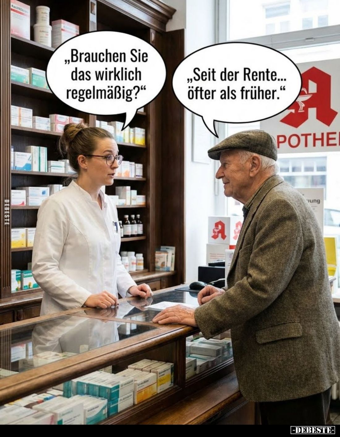 Brauchen Sie das wirklich regelmäßig? -
Seit der Rente... öfter als früher.