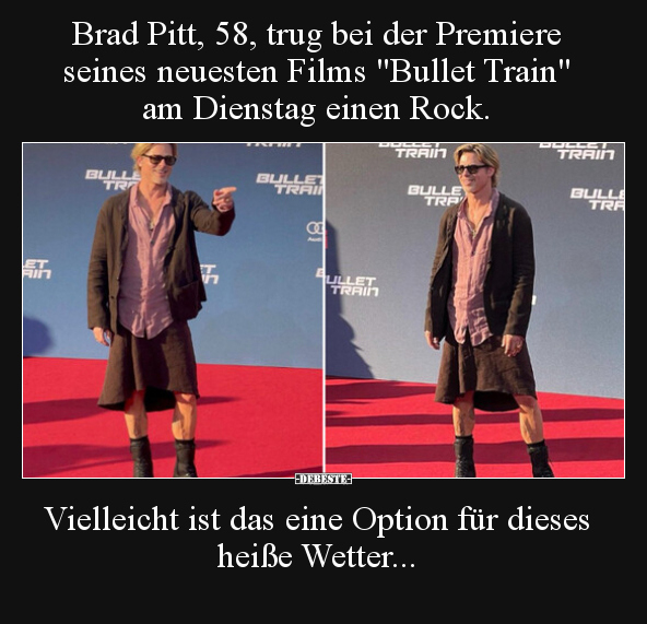 Brad Pitt, 58, trug bei der Premiere seines neuesten Films.. - Lustige Bilder | DEBESTE.de
