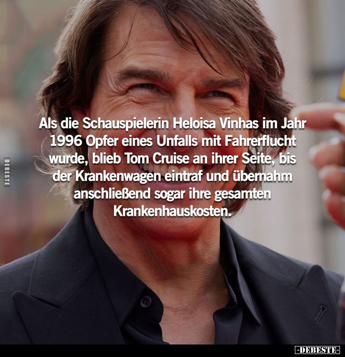 Als die Schauspielerin Heloisa Vinhas im Jahr 1996 Opfer eines Unfalls mit Fahrerflucht wurde, blieb Tom Cruise an ihrer Seit...