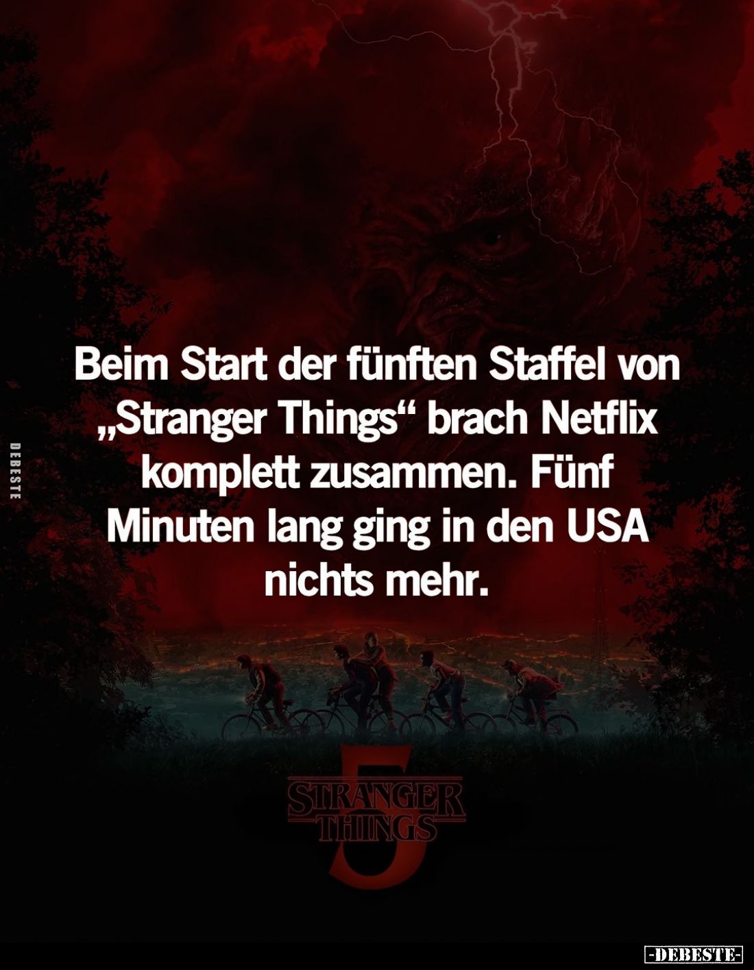 Beim Start der fünften Staffel von "Stranger Things" brach Netflix komplett zusammen. Fünf Minuten lang ging in den...