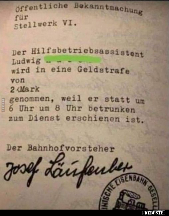 Öffentliche Bekanntmachung für Stellwerk VI...