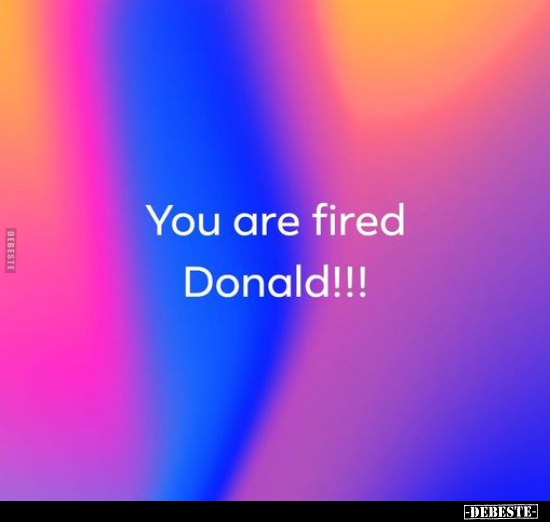 You are fired Donald!