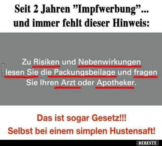 Seit 2 Jahren "Impfwerbung"... und immer fehlt dieser.. - Lustige Bilder | DEBESTE.de