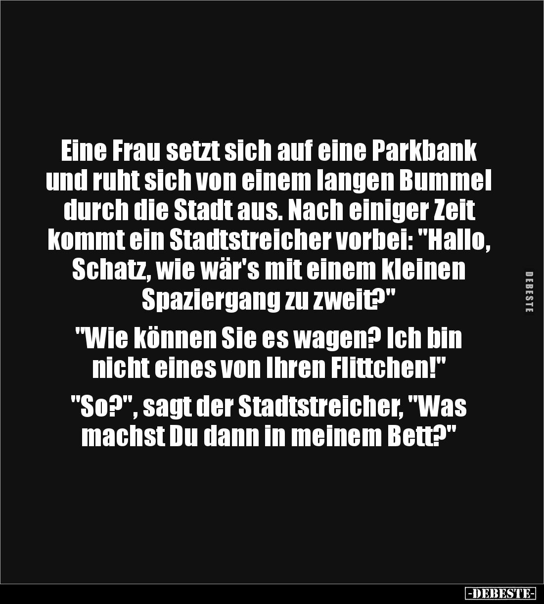 Eine Frau setzt sich auf eine Parkbank und ruht sich von.. - Lustige Bilder | DEBESTE.de