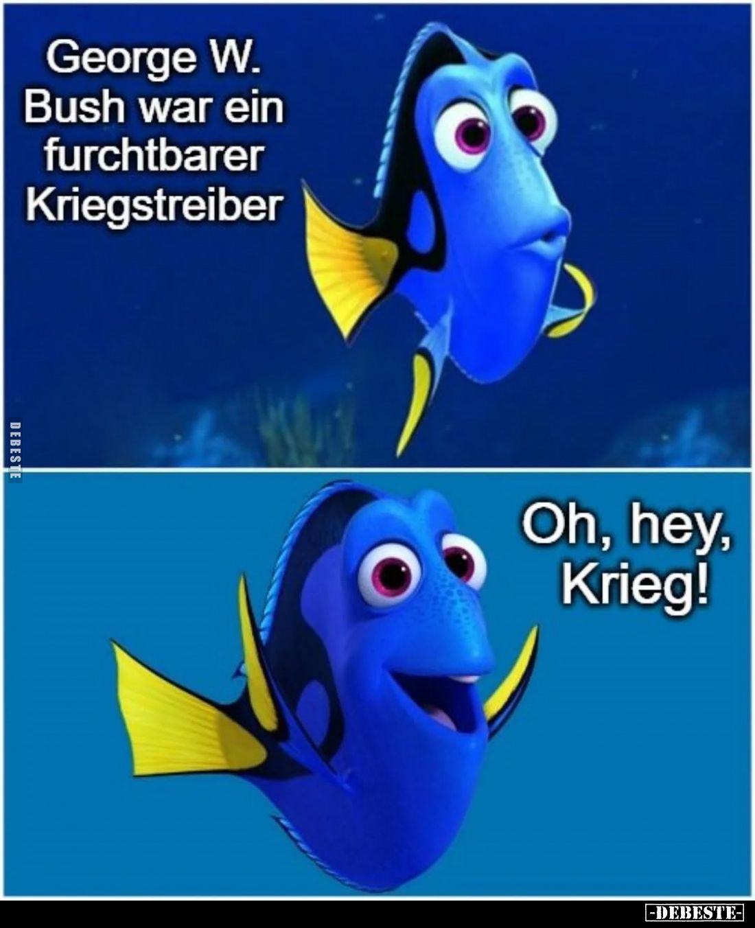 George W. Bush war ein furchtbarer Kriegstreiber
-
Oh, hey, Krieg!