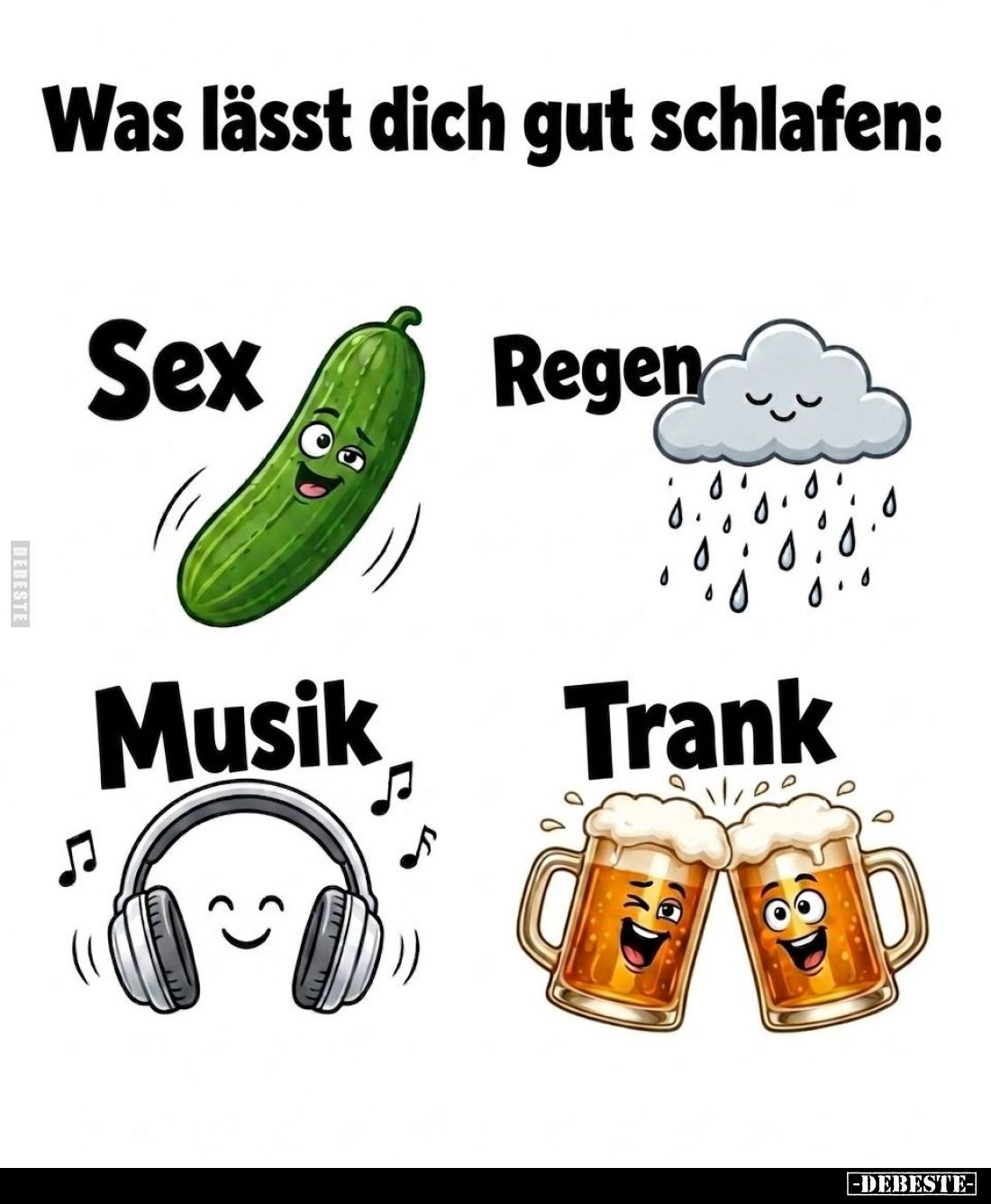 Was lässt dich gut schlafen: